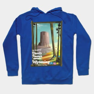 Devils Tower Wyoming travel poster Hoodie